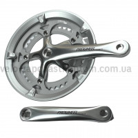 Система шатунів Prowheel CHARIOT (53/39Т, 170 мм) срібляста Шосейна велосипедна алюмінієва система під квадрат із захистом