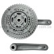 Система шатунів Prowheel CQ11 (48/38/28Т, 170 мм) срібляста Велосипедні алюмінієві шатуни три зірки під квадрат із захист