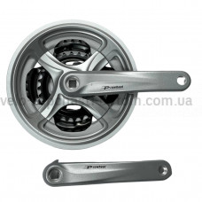 Система шатунів Prowheel N08 (48/38/28Т, 170 мм) сіра Велосипедні алюмінієві шатуни три зірки під квадрат із захистом