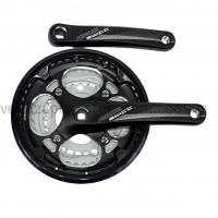 Система шатунів Prowheel SWIFT-251 (48/38/28Т, 170 мм) чорна Тришвидкісні алюмінієві шатуни 3x під квадрат із розбірними зірками