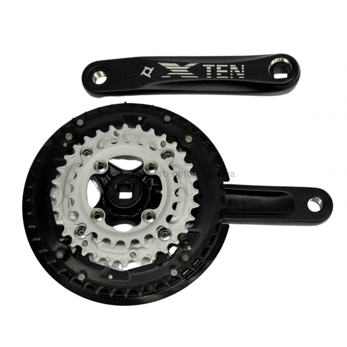 Система шатунів Prowheel TEN-851 (44/32/24Т, 170 мм) чорна Тришвидкісні алюмінієві шатуни 3x під квадрат із розбірними зірками т