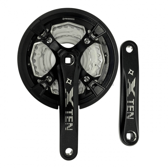 Система шатунів Prowheel TEN-851 (44/32/24Т, 170 мм) чорна Тришвидкісні алюмінієві шатуни 3x під квадрат із розбірними зірками т