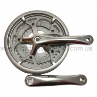 Система шатунів Prowheel SOLID P23 (52/42/30Т, 170 мм) срібляста Велосипедні алюмінієві шатуни три зірки під квадрат
