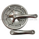 Система шатунів Prowheel SOLID P23 (52/42/30Т, 170 мм) срібляста Велосипедні алюмінієві шатуни три зірки під квадрат