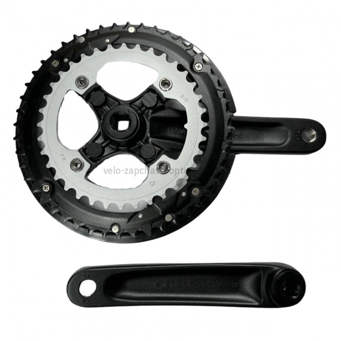 Система шатунів Prowheel TEN-751 (48/36Т, 170 мм) чорна Двошвидкісні алюмінієві шатуни 2x під квадрат із розбірними зірками та з