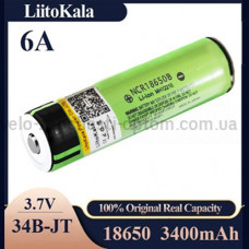Акумулятор 18650, LiitoKala NCR 34B-JT, 3400mAh, ОРІГІНАЛ