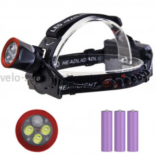 Фонарь налобный CT021 3+1 ULTRA LED, 3x18650, power bank, ЗУ Type-C