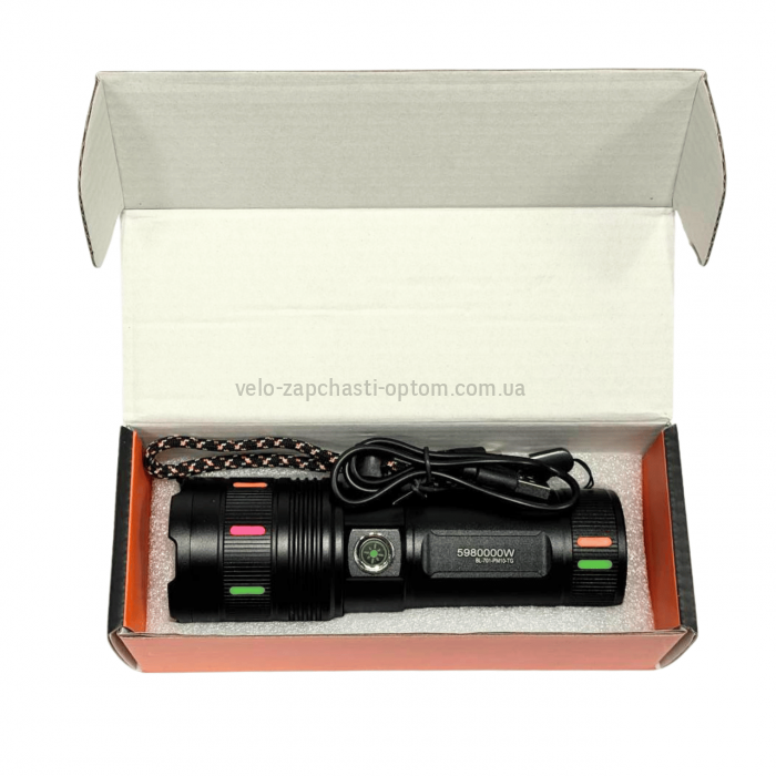 Фонарь NIGHT VISION FLUORESCENCE 701-PM10-TG,  Li-Ion аккум., ЗУ Type-C, индикация заряда, zoom