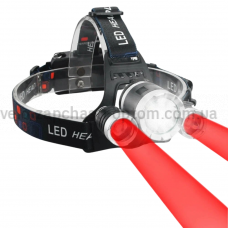 Ліхтар налобний Police 3000-T6+2XPE(Red), 2x18650, signal light, ЗУ Type-C, Box