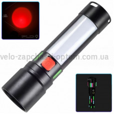 Фонарь 611-TG+COB(white+red), Li-Ion аккумулятор, ЗУ Type-C, zoom