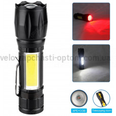 Ліхтар W601-XPE(red)+COB(white), Li-Ion акумулятор, ЗУ microUSB, zoom, Box