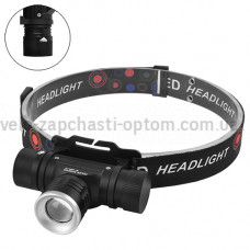 Ліхтар налобнийPolice 5808-T6, 1x18650, zoom, ЗУ microUSB, 1 режим, Box