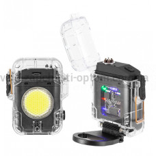 Ліхтар MULTIFUNCTIONAL D52-2-COB black, Li-Ion акумулятора, індикація заряду, запальничка, ЗП Type-C, Box