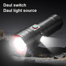 Ліхтар CB-B53-TG, 3х18650, power bank, індикація заряду, ЗУ Type-C, zoom, Box