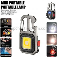 Ліхтар MULTIFUNCTIONAL 5138/KL-535-COB ULTRA(white+yellow+red), multitool, Li-Ion акумулятор, магніт, карабін, викрутка, ЗУ Type-C