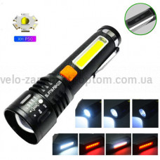 Ліхтар BL-P716-P50+COB (white+red), Li-Ion акумулятор, zoom, ЗУ Type-C, Box