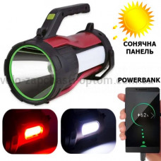 Ліхтар переносний T96-LED+COB(white+red), power bank, Li-Ion акумулятор, сонячна батарея, ЗУ microUSB, Box
