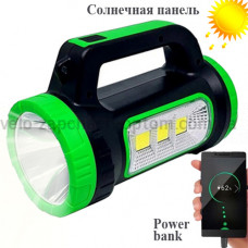 Ліхтар переносний 818C-3W+COB, power bank, Li-Ion акумулятор, сонячна батарея, ЗУ microUSB, Box