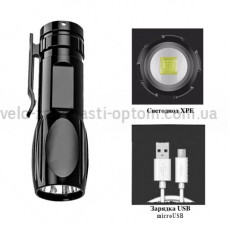 Ліхтар X8-XPE, вбудований акумулятор, затискач, ЗУ microUSB
