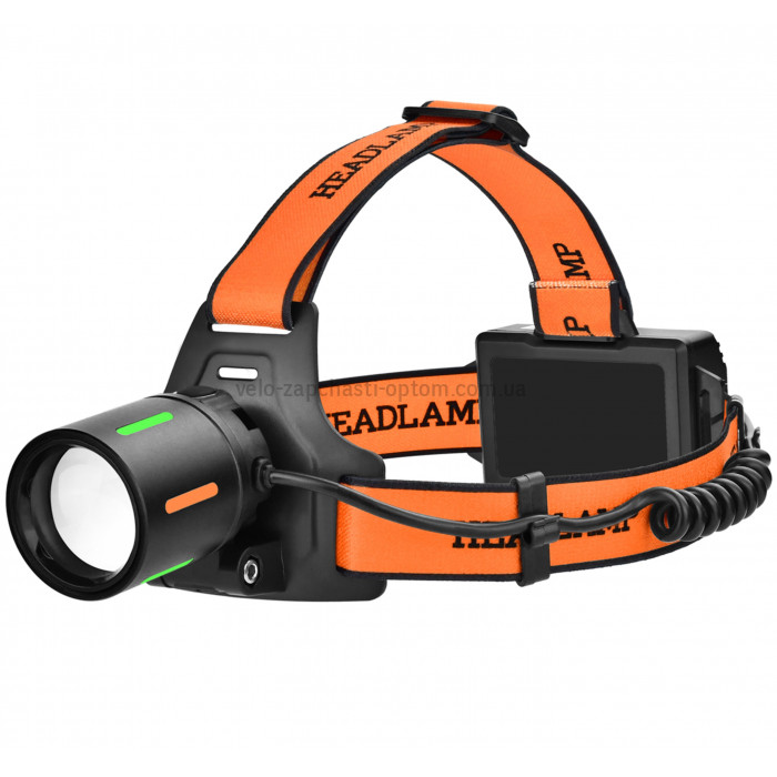 Фонарь налобный NIGHT VISION FLUORESCENCE BL-T67-TG+COB(white+red), 3x18650, 1 режим, power bank, ЗУ Type-C, zoom