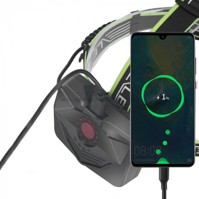 Ліхтар налобний  BL-A12-3-P90, 3x18650, zoom, ЗУ Type-C, Box