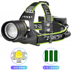 Ліхтар налобний  BL-A12-3-P90, 3x18650, zoom, ЗУ Type-C, Box