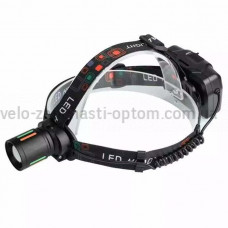 Ліхтар налобний NIGHT VISION FLUORESCENCE W668-TG, 2x18650, ЗУ Type-C, zoom, Box