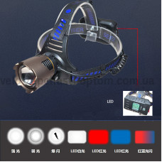 Ліхтар налобний A49-TG, 3x18650, ЗУ Type-C, zoom, Box