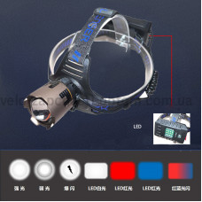 Ліхтар налобний A50-TG, 3x18650, ЗУ Type-C, zoom, Box