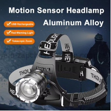 Ліхтар налобний A16-GT, Motion Sensor, IPX65, 2x18650, ЗУ Type-C, zoom, Box