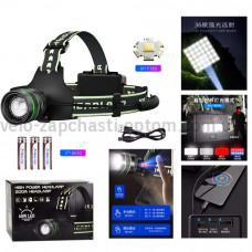 Ліхтар налобний TD-X1-P360, Motion Sensor, 3x18650, Power Bank, ЗУ Type-C, zoom, Box