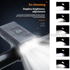 Велофонарь 804-2T6, waterproof, Li-Ion аккум., ЗУ Type-C