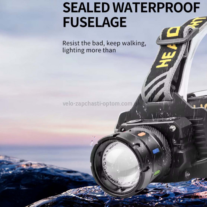 Фонарь налобный NIGHT VISION FLUORESCENCE BL-T701D-TG, Motion Sensor, 3x18650, Power Bank, ЗУ Type-C, zoom, Box