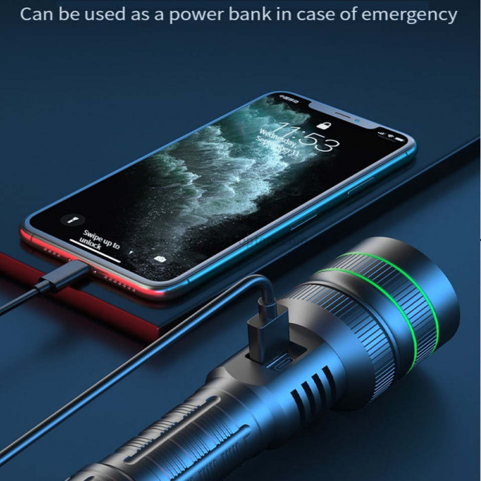 Ліхтар BL-TK-X1-TG-60W, 1x26800, Power Bank, ЗУ Type-C, zoom, Box