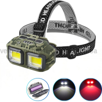 Ліхтар налобний HX-M816S-2COB(white+red) CAMOUFLAGE, Waterproof, 1x18650, ЗП Type-C, Box