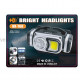 Ліхтар налобний HX-T60-5SMD+COB(White+Red+Blue), Waterproof, 1x18650, ЗУ Type-C, магніт, Box