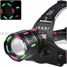 Ліхтар налобний NIGHT VISION FLUORESCENCE SY-8087 1 РЕЖИМ PM10-TG, 2x18650, signal light, ЗУ Type-C, zoom, Box