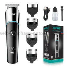 Триммер VGR V-291 BLUE, 4 насадки, LED display