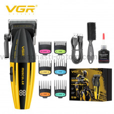 Аккумуляторная машинка для стрижки (clipper) VGR V-285, 6 насадок, 9000 RPM, 2000 mAh, LED display