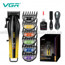 Аккумуляторная машинка для стрижки (clipper) VGR V-273 GOLD, 6 насадок, 8000 RPM, 3000 mAh, LED display