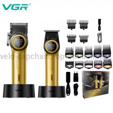 Комплект VGR 2 в 1 V-001&V-977 GOLD, аккумуляторная машинка для стрижки (clipper) и триммер