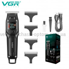 Триммер VGR V-964 BLACK, 7000 RPM, 4 насадки, LED display