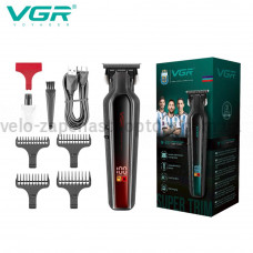 Триммер VGR V-930 RED, 4 насадки, LED display