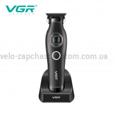 Триммер VGR V-880T BLACK, EXTERNAL ROTOR MOTOR, MIM BLADE, 4 насадки, док-станция