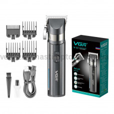 Аккумуляторная машинка для стрижки (clipper) VGR V-687, 4 насадки, LED display