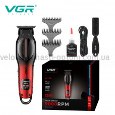 Триммер VGR V-226 RED, 9000 RPM, 3 насадки, LED display
