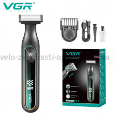 Електробритва VGR V-360 GREEN, універсальна насадка з регулюванням висоти, IPX6, LED display
