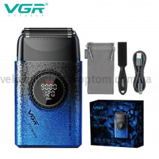 Электробритва VGR V-377 BLUE шейвер, двойное лезвие, регулировка мощности 7000-9000 RPM, LED display