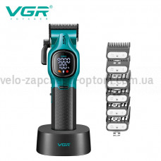 Акумуляторная машинка для стрижки (clipper) VGR V-886C GREEN, LED display, 9000RPM