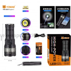 Ліхтар YEMAO YM-G931 TG 30W+COB, 1x40700, Power Bank, ЗУ Type-C, zoom